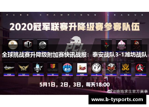 全球挑战赛升降级附加赛快讯战报：泰安战队3-1潍坊战队